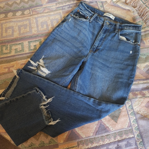 Abercrombie and Fitch The Ankle Straight Ultra High Rise Jeans Size 30 Regular - Picture 2 of 6
